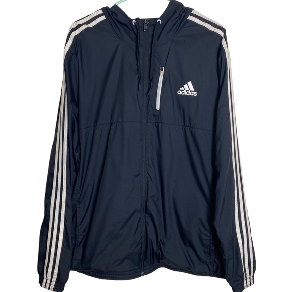 Adidas Hooded Windbreaker-front pockets ,Lightweight, full front Zip - Picture 1 of 9